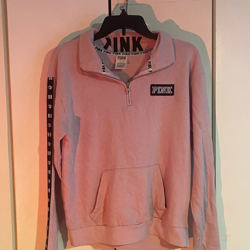 pink quarter zip